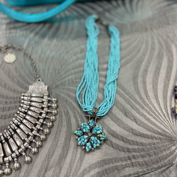 Very elegant necklace in turquoise never worn - Picture 2 of 2